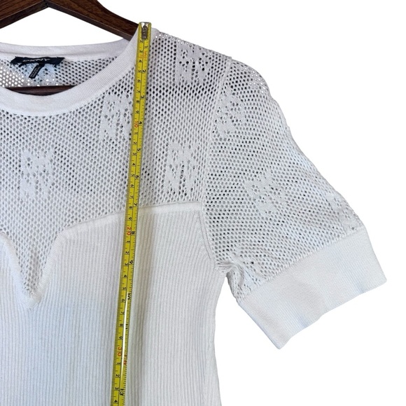 DKNY White Short Sleeve Sweater Top - Picture 4 of 10
